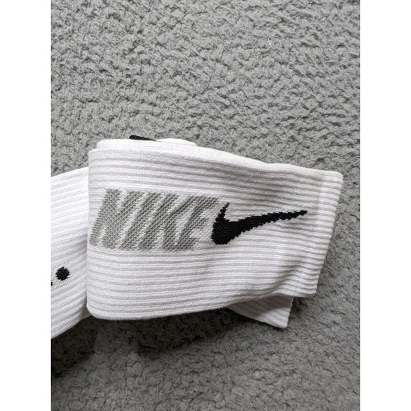 Nike Everyday Plus Dri-Fit Crew Socks 3 Pairs White Mens Large 9-11 Basketball - Picture 4 of 5